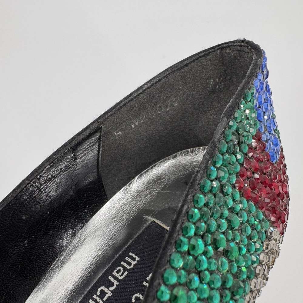 Stuart Weitzman Martinique Women's 7.5 Rhinestone Pump Multi Color Heels Leather - Picture 12 of 16